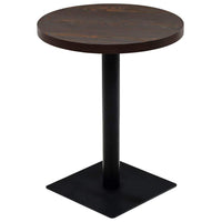 Bistro Table MDF and Steel Round 60x75 cm Dark Ash Kings Warehouse 