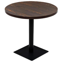 Bistro Table MDF and Steel Round 80x75 cm Dark Ash Kings Warehouse 