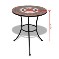 Bistro Table Terracotta and White 60 cm Mosaic Kings Warehouse 