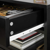 Black Bedside Table with 2 Drawers bedroom furniture Kings Warehouse 
