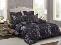 Black Marble Super King Size Duvet Doona Quilt Cover Set Kings Warehouse 