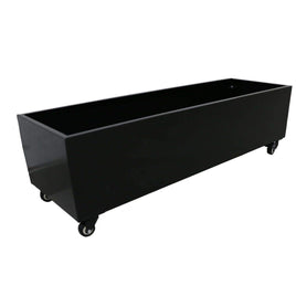 Black Metal Versatility Planter Medium with Wheels Garden Furniture Kings Warehouse