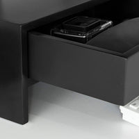 Black Monitor Stand Desk Organizer with 2 Drawers Kings Warehouse 