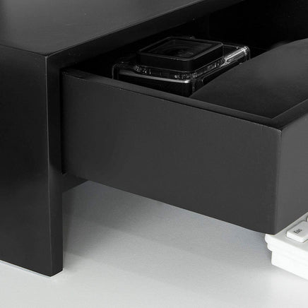 Black Monitor Stand Desk Organizer with 2 Drawers Kings Warehouse 