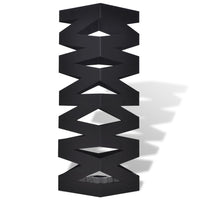 Black Square Umbrella Stand Storage Holder Walking Stick Steel 48.5 cm Kings Warehouse 