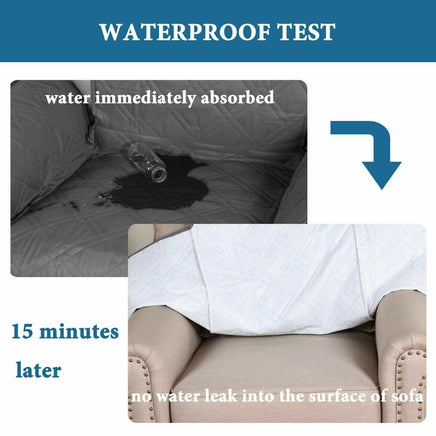 Black XL Recliner Waterproof Recliner Chair Cover with Non Slip Strap Slip Cover for Recliner Kings Warehouse 