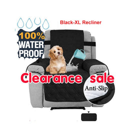 Black XL Recliner Waterproof Recliner Chair Cover with Non Slip Strap Slip Cover for Recliner Kings Warehouse 