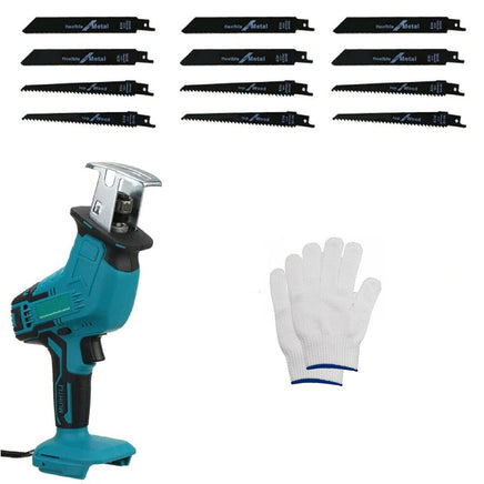 Blue Cordless Electric Reciprocating Saw Cutter with Blades without battery Kings Warehouse 