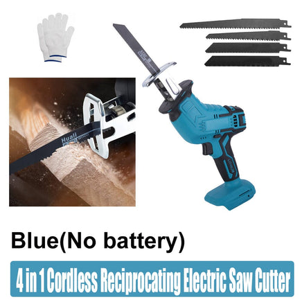 Blue Cordless Electric Reciprocating Saw Cutter with Blades without battery Kings Warehouse 