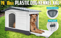 Blue Grey Dog Kennel House Plastic Weatherproof Outdoor Molly XXL dog supplies Kings Warehouse 