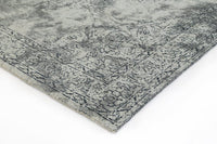 Bohemian Grey Distressed Boardered Rug 80x150cm living room Kings Warehouse 