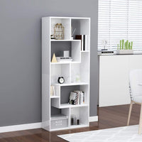 Book Cabinet High Gloss White 67x24x161 cm