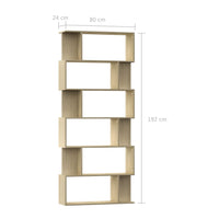 Book Cabinet/Room Divider Sonoma Oak 80x24x192 cm Living room Kings Warehouse 