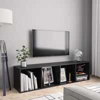 Book Cabinet/TV Cabinet Black 143x30x36 cm living room Kings Warehouse 