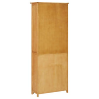 Bookcase with 2 Doors 70x30x180 cm Solid Oak Wood Kings Warehouse 