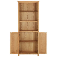 Bookcase with 2 Doors 90x30x200 cm Solid Oak Wood Kings Warehouse 