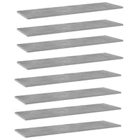 Bookshelf Boards 8 pcs Concrete Grey 100x30x1.5 cm