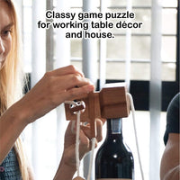 Brainteaser wine bottle mystery lock puzzle- open the lock before you can have a drink! Great party gift KingsWarehouse 