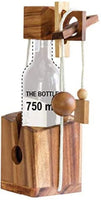 Brainteaser wine bottle mystery lock puzzle- open the lock before you can have a drink! Great party gift KingsWarehouse 