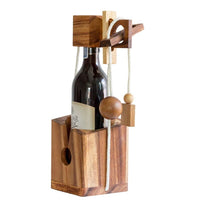 Brainteaser wine bottle mystery lock puzzle- open the lock before you can have a drink! Great party gift KingsWarehouse 