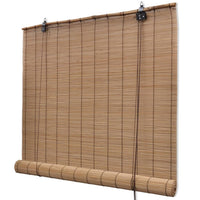Brown Bamboo Roller Blinds 80 x 160 cm Kings Warehouse 
