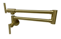 Brushed Gold Kitchen tap Wall Mounted Pot Filler Single Cold Water inlet Kings Warehouse 