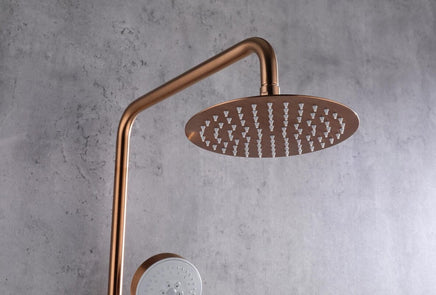 Brushed Rose Gold Copper Solid Stainless Steel 304 made shower set w diverter 200 mm head sprayer hand held head Kings Warehouse 