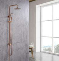 Brushed Rose Gold Copper Solid Stainless Steel 304 made shower set w diverter 200 mm head sprayer hand held head Kings Warehouse 