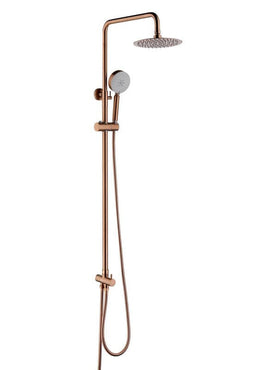 Brushed Rose Gold Copper Solid Stainless Steel 304 made shower set w diverter 200 mm head sprayer hand held head Kings Warehouse 