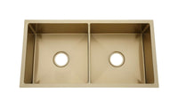 Burnished Brass Gold stainless steel 304 double bowl kitchen sink Kings Warehouse 