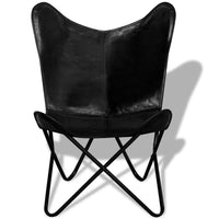 Butterfly Chair Black Real Leather Kings Warehouse 