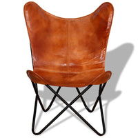 Butterfly Chair Brown Real Leather Kings Warehouse 