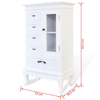 Cabinet with 5 Drawers 2 Shelves White Kings Warehouse 