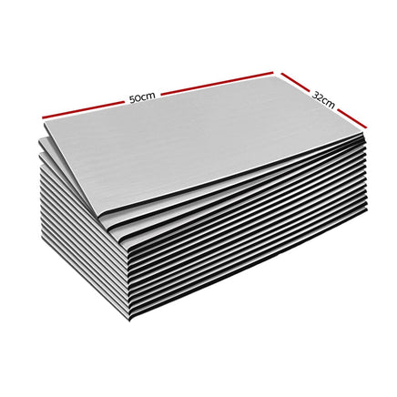 Camp 36PCS 32CM X 50CM Car Sound Deadener Butyl Noise Insulation Heat Proof Self-adhesive Kings Warehouse 
