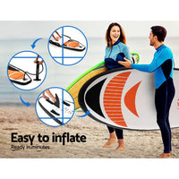 Camp Stand Up Paddle Board Inflatable 11ft SUP Surfboard Paddleboard Kayak Kings Warehouse 