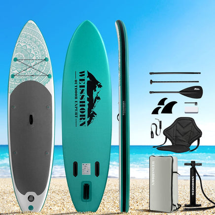 Camp Stand Up Paddle Board Inflatable Kayak Surfboard SUP Paddleboard 10FT Kings Warehouse 