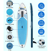 Camp Stand Up Paddle Board Inflatable SUP Surfboard Paddleboard Kayak 10FT Kings Warehouse 