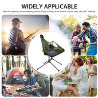 Camping Chair Foldable Swing Luxury Recliner Relaxation Swinging Comfort Lean Back Outdoor Folding Chair Outdoor Freestyle Portable Folding Rocking Chair Black Kings Warehouse 