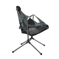 Camping Chair Foldable Swing Luxury Recliner Relaxation Swinging Comfort Lean Back Outdoor Folding Chair Outdoor Freestyle Portable Folding Rocking Chair Grey Kings Warehouse 