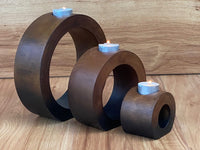Candle holder set of 3 concentric wooden designed stye Kings Warehouse 