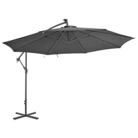 Cantilever Umbrella with LED Lights and Metal Pole 350 cm Anthracite Kings Warehouse 