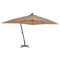 Cantilever Umbrella with Wooden Pole 400x300 cm Taupe Kings Warehouse 