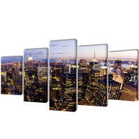 Canvas Wall Print Set Birds Eye View of New York Skyline 200 x 100 cm 241547 Kings Warehouse 