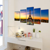 Canvas Wall Print Set Eiffel Tower 200 x 100 cm 241559 Kings Warehouse 