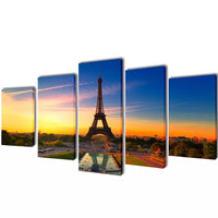 Canvas Wall Print Set Eiffel Tower 200 x 100 cm 241559 Kings Warehouse 