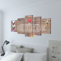 Canvas Wall Print Set Home Sweet Home Design 100 x 50 cm 241592 Kings Warehouse 