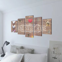 Canvas Wall Print Set Home Sweet Home Design 200 x 100 cm 241593 Kings Warehouse 