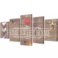 Canvas Wall Print Set Home Sweet Home Design 200 x 100 cm 241593 Kings Warehouse 
