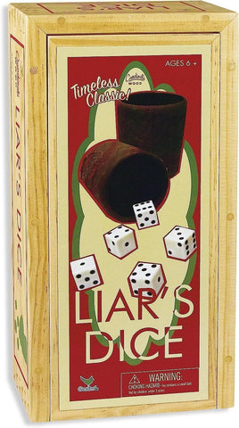 Cardinal Games Liars Dice in Wood Box Retro Game Kings Warehouse 