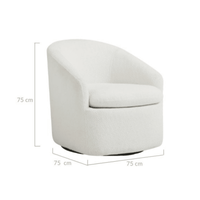 Carrie White Boucle Swivel Chair Kings Warehouse 